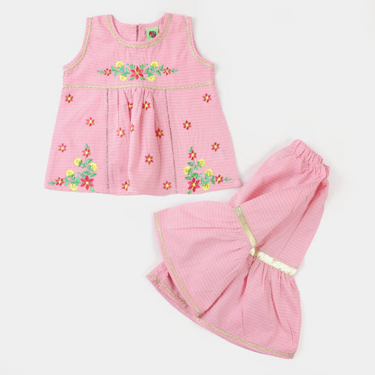 Infant Girls Jacquard 2PC Suit  Rani - Pink