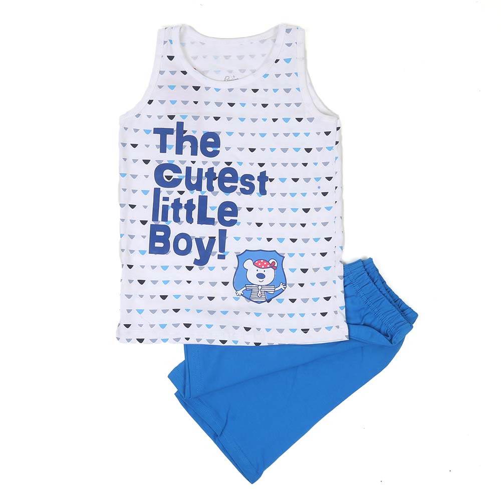 Little Boy Sando 2 PCs For Boys-White