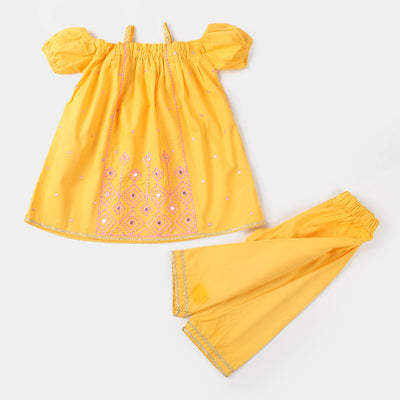 Infant Girls Cotton 2PC Suit Little Feast - Yellow