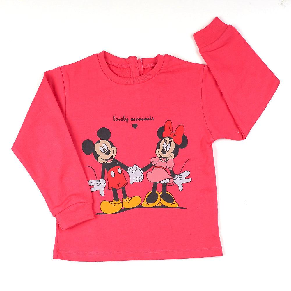 Lovely Movements Sweatshirt For Girls - Dark Pink