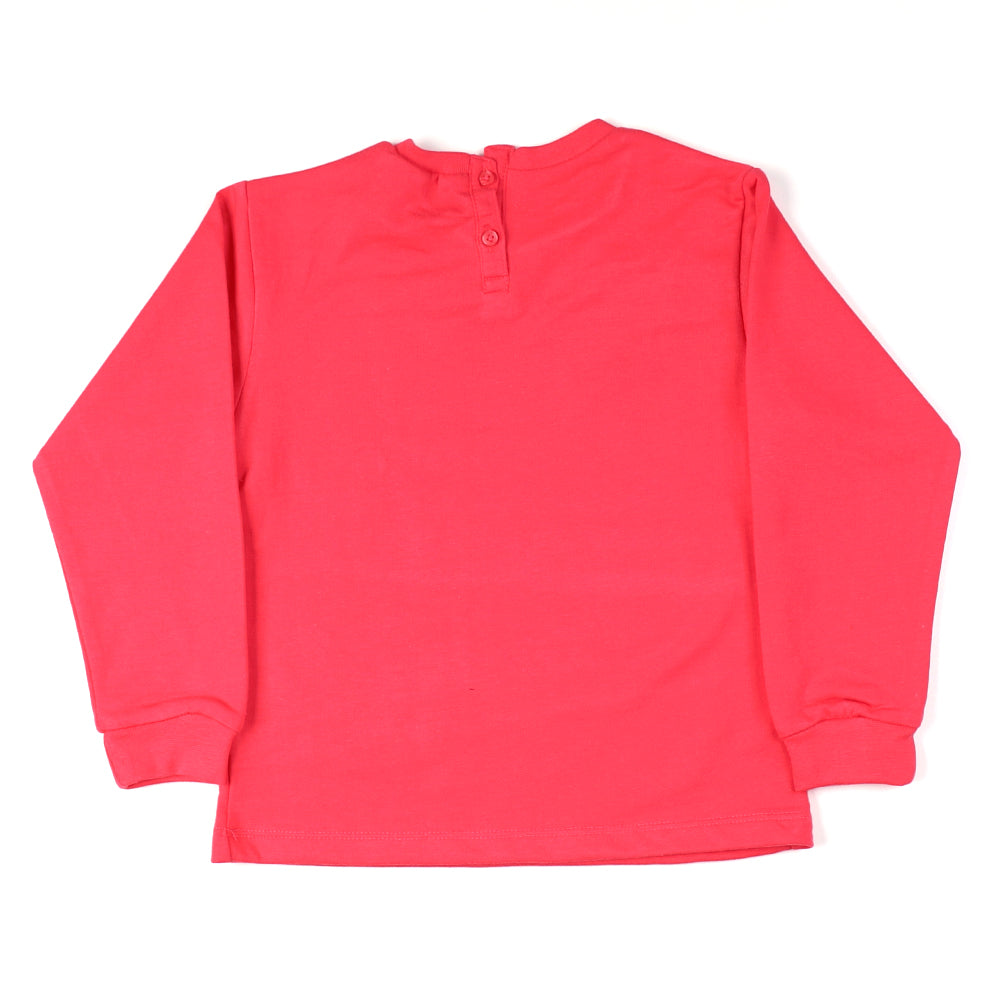 Lovely Movements Sweatshirt For Girls - Dark Pink