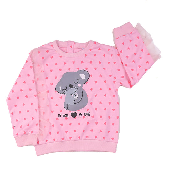 My Home Sweatshirt For Girls - Pink