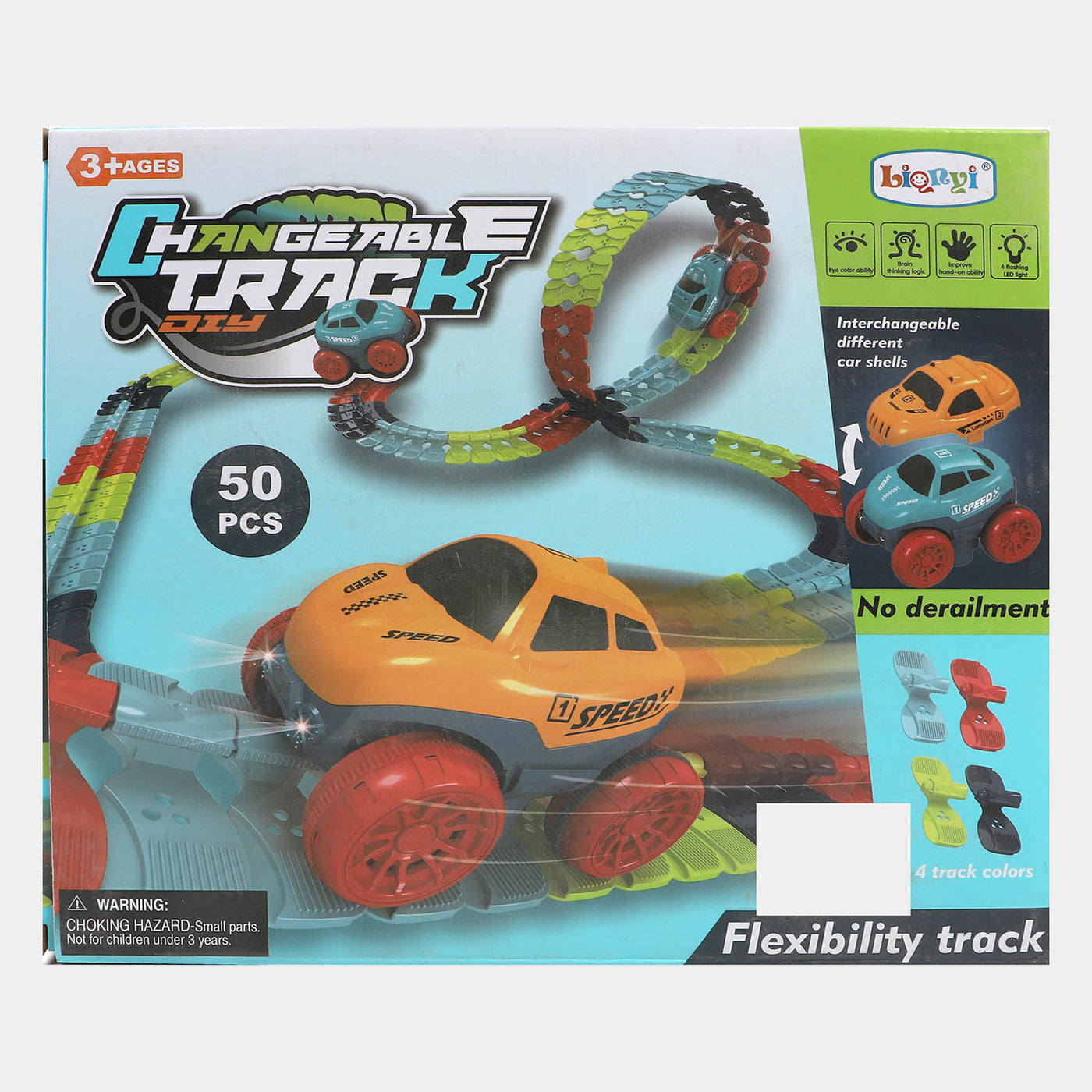 Changeable Track with LED Light-Up Race Car Racing Track Set