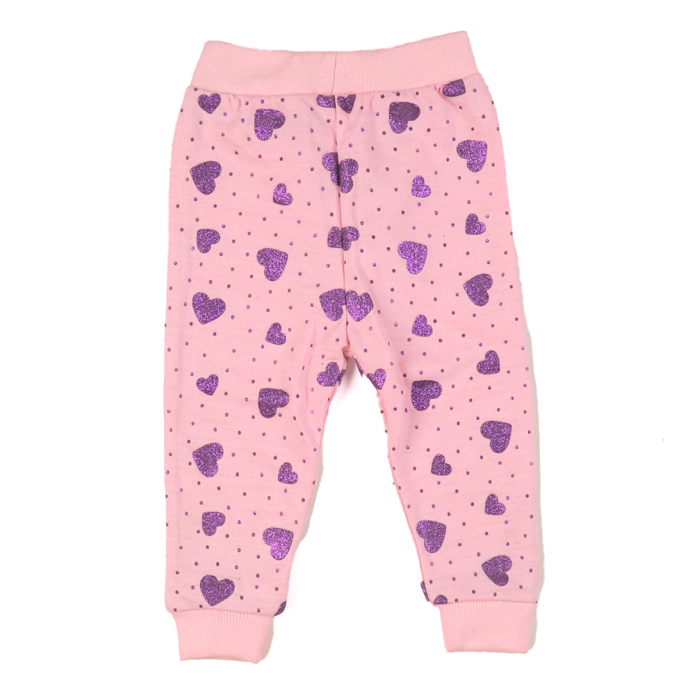 Star Giliter Knitted  Suit For Girls - Pink