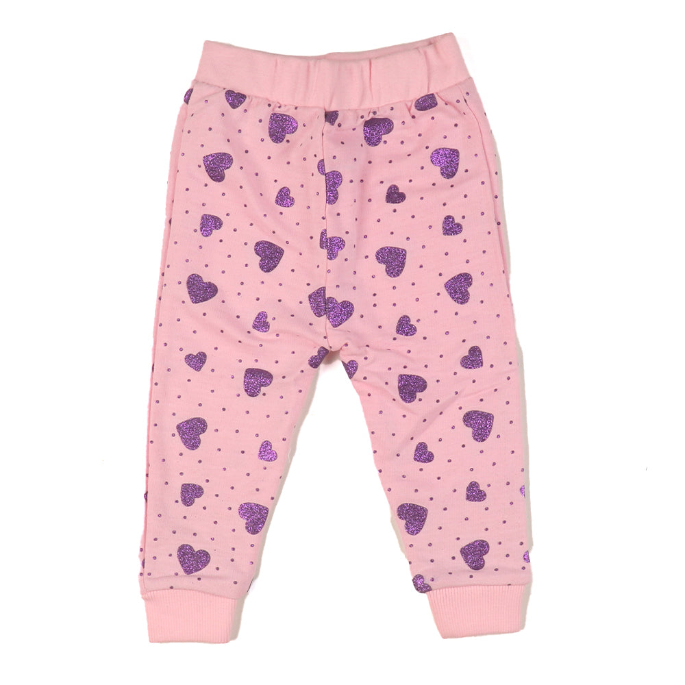 Star Giliter Knitted  Suit For Girls - Pink