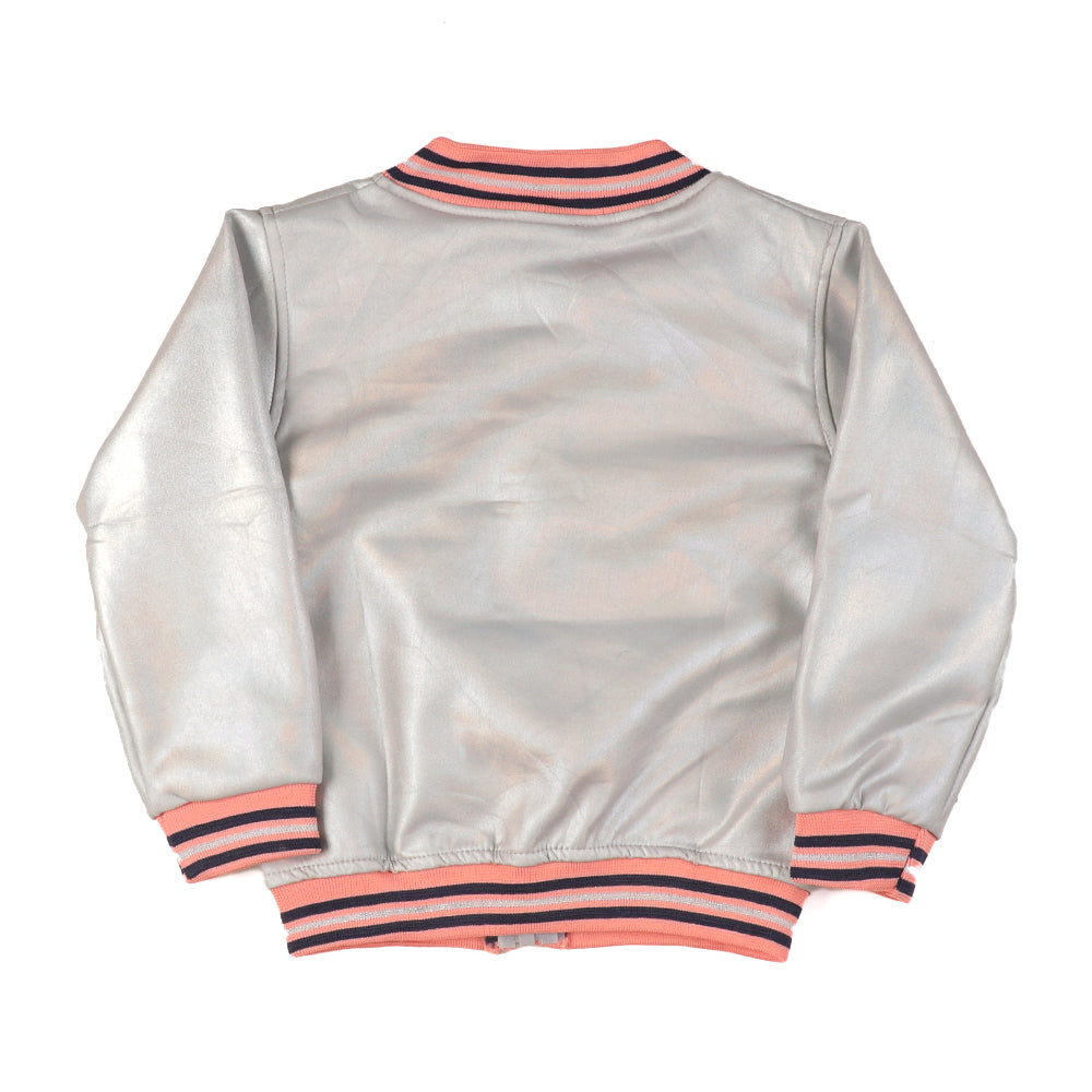 Foil Jacket For Girls - Silver