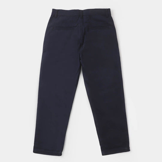 Boys Cotton Pant Basic - Navy Blue