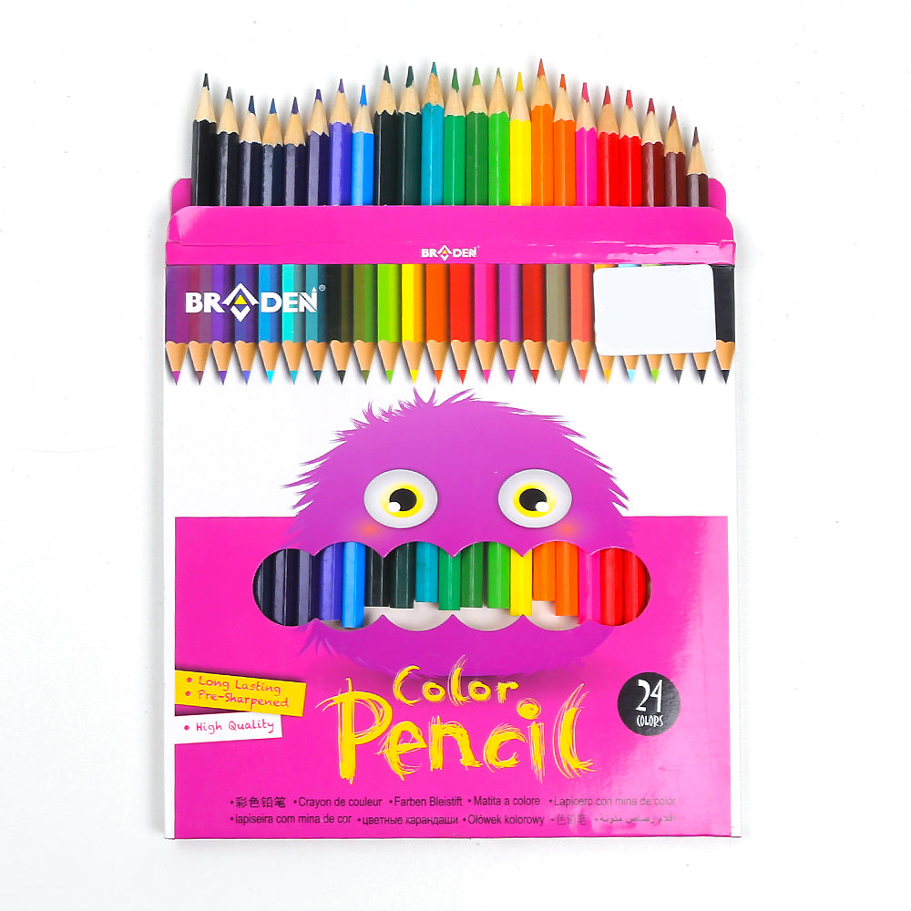 Braden Non Toxic 24Pcs Color Pencils For Kids