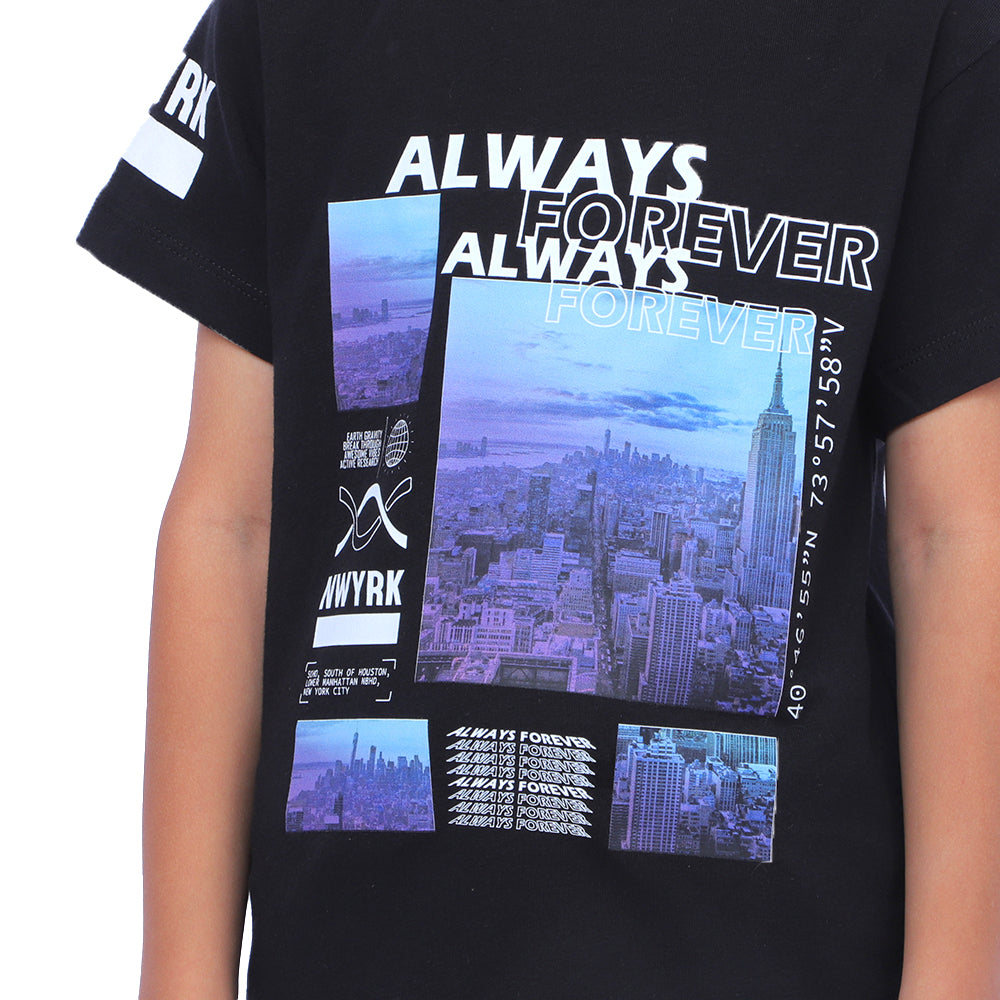 Boys T-Shirt H/S Always Forever - BLACK