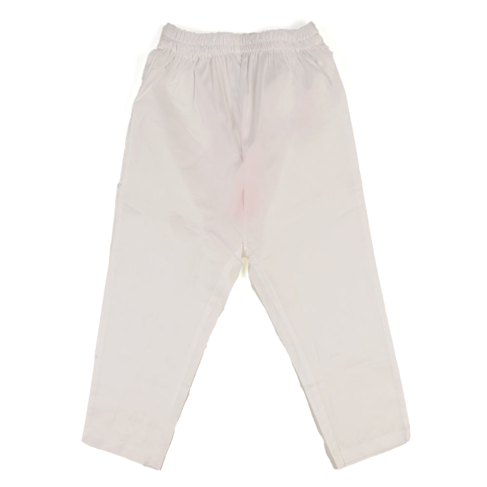 Infants Casual Plain Pajama For Boys - White