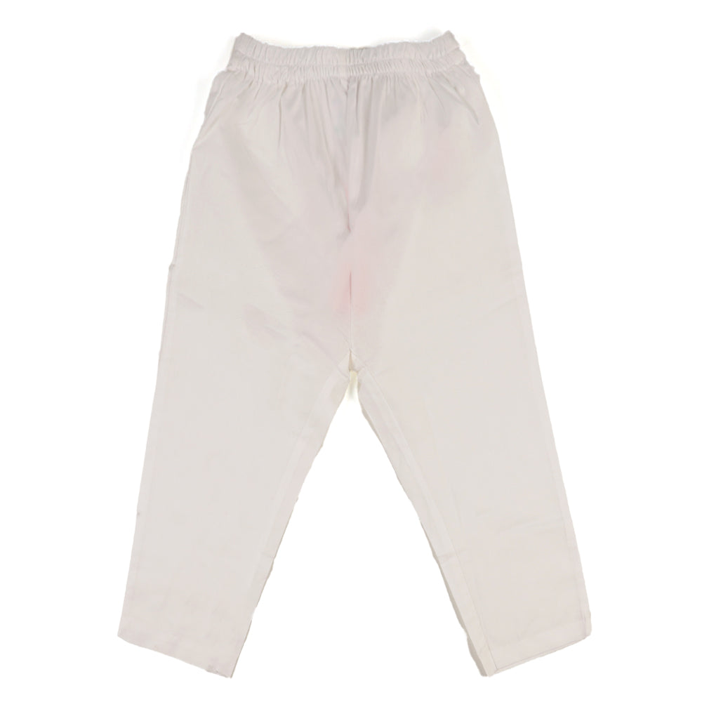 Casual Plain Pajama For Boys - White