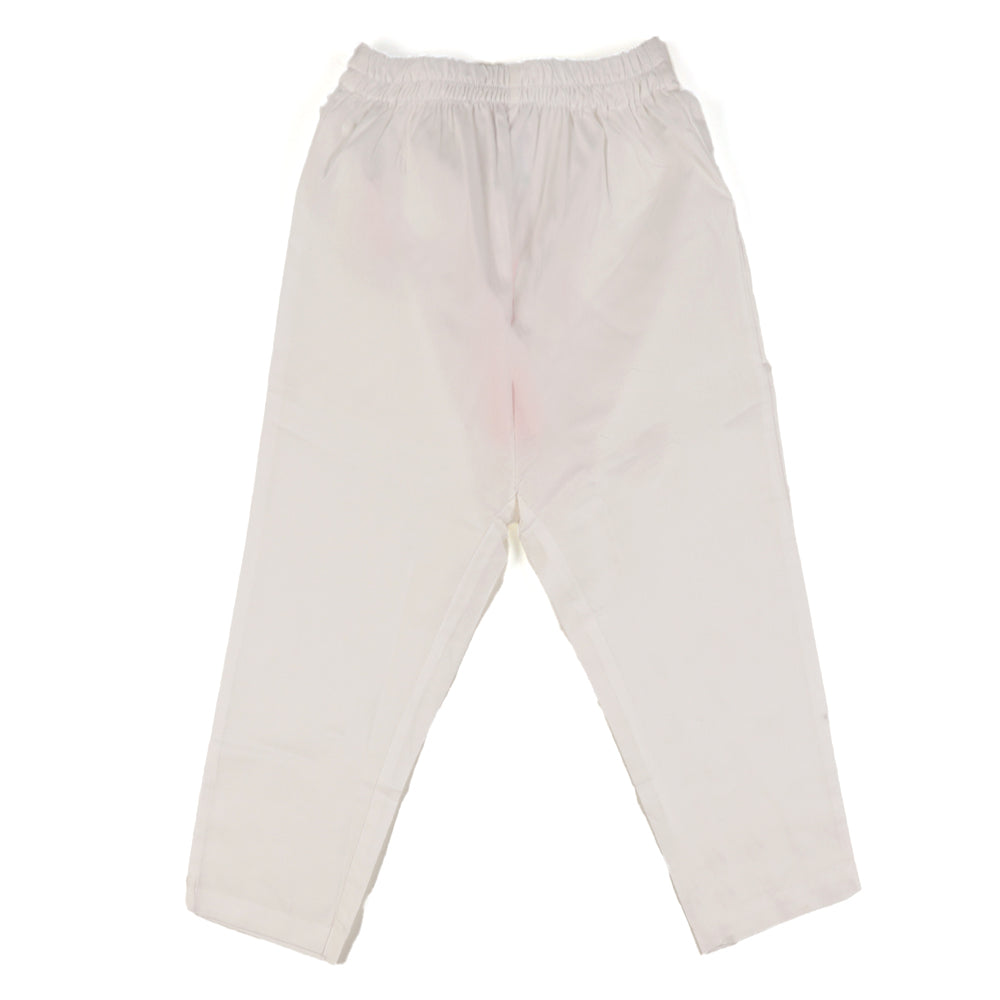 Casual Plain Pajama For Boys - White