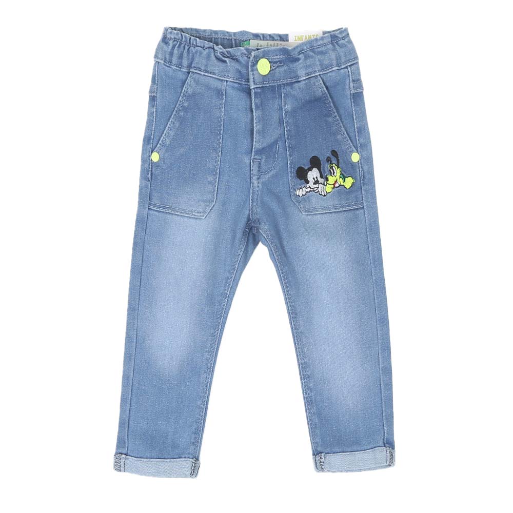 Infant Boys Denim Pant EMB  - Ice Blue