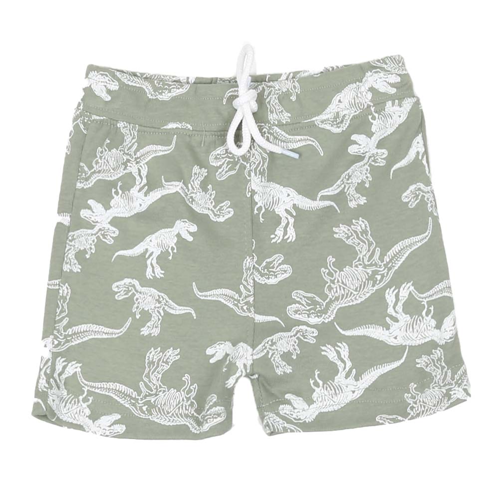 Knitted Dino Short For Boys - Green