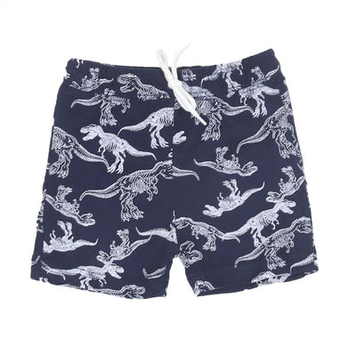 Knitted Dino Shorts For Boys - Navy Blue