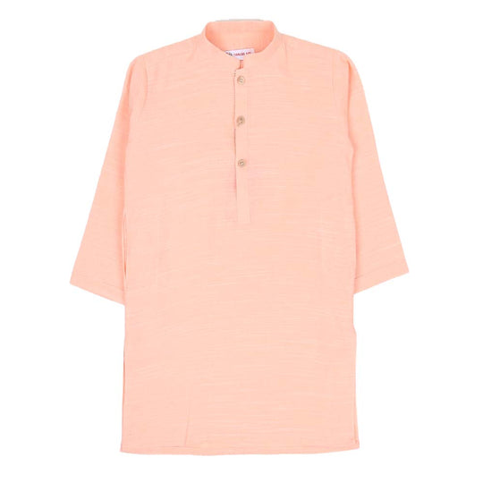 Slub Kurta For Boys - Salmon