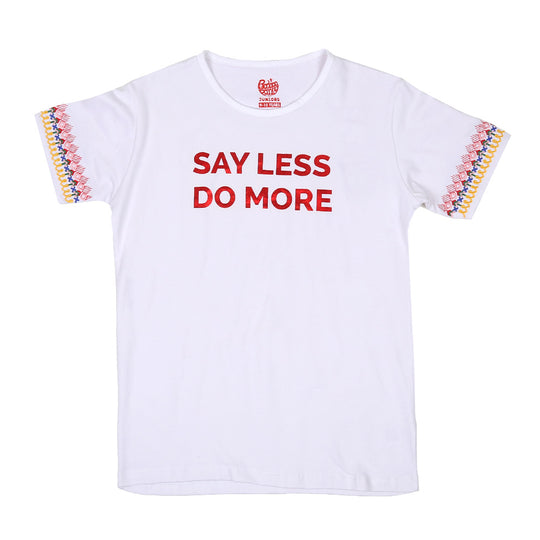 Girls T-Shirt Say Less - White