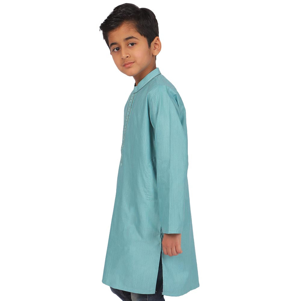 Boys Embroidered Kurta Running Stitch