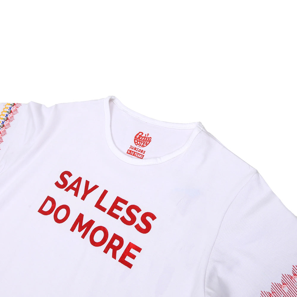 Girls T-Shirt Say Less - White