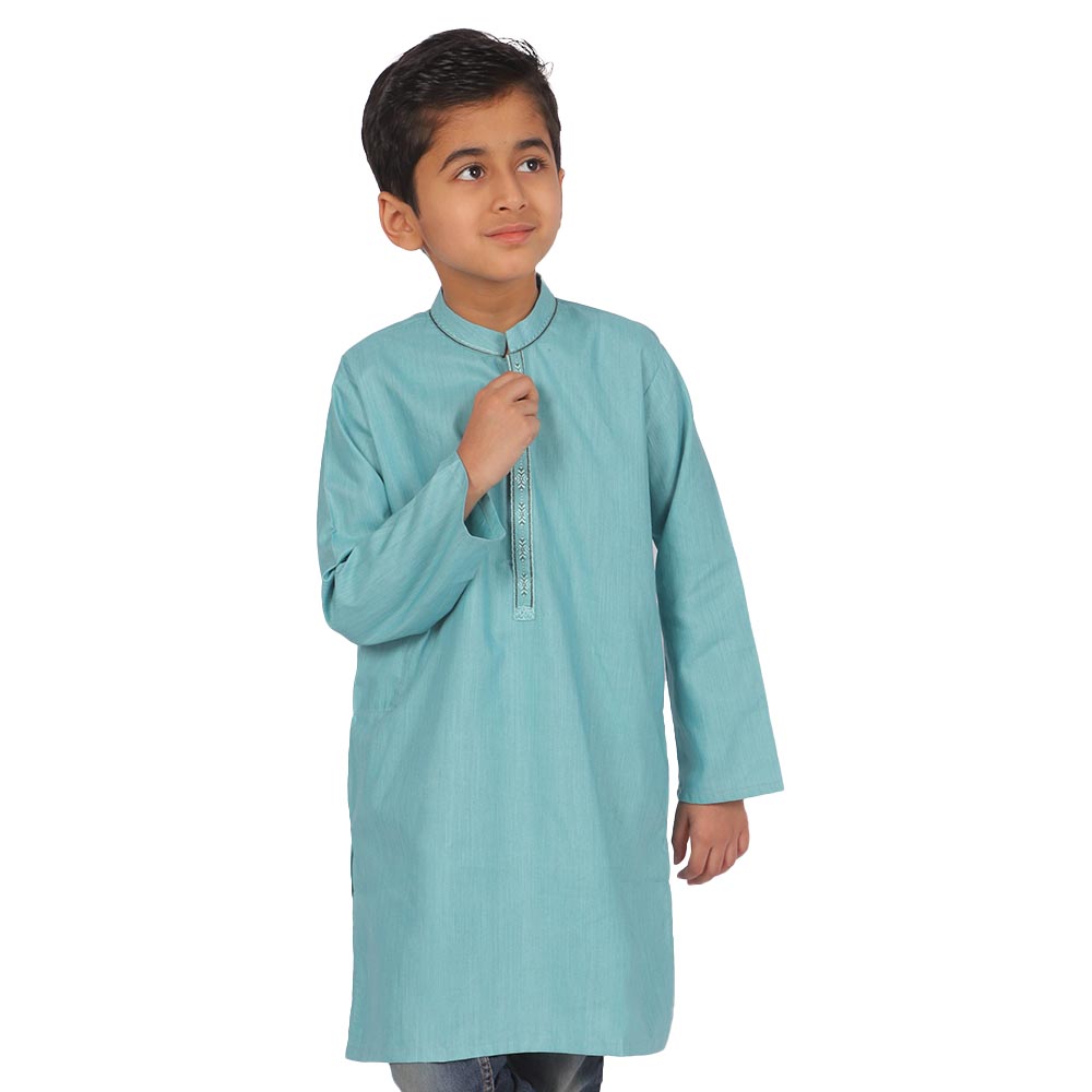 Boys Embroidered Kurta Running Stitch