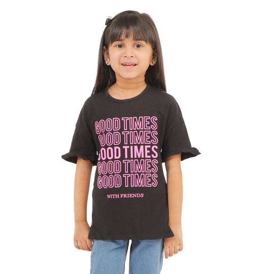 Girls T-Shirt Good Times - BLACK