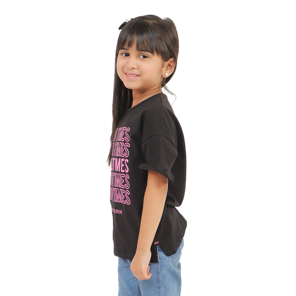 Girls T-Shirt Good Times - BLACK