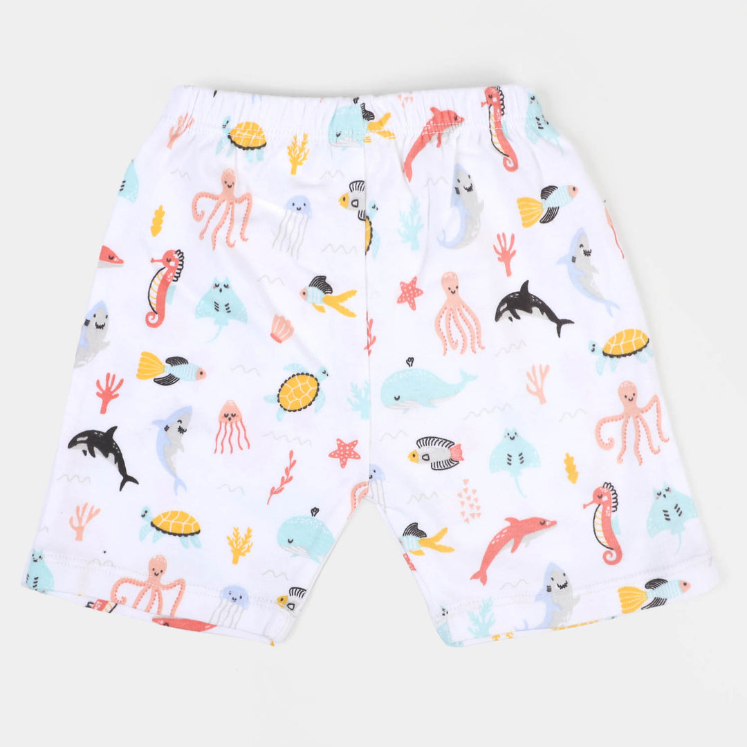 Infant Boys Cotton Short 3Pcs Marine - Multi