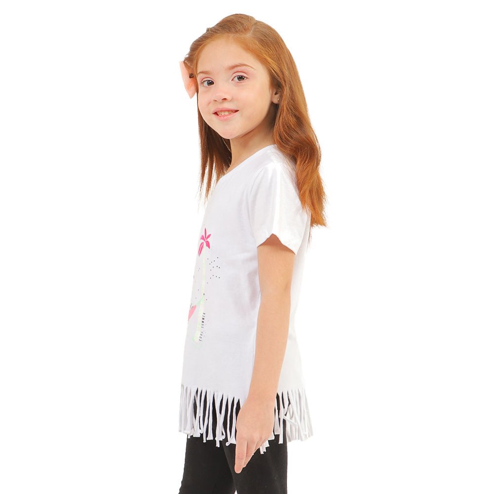 Girls T-Shirt Cool Summer - White