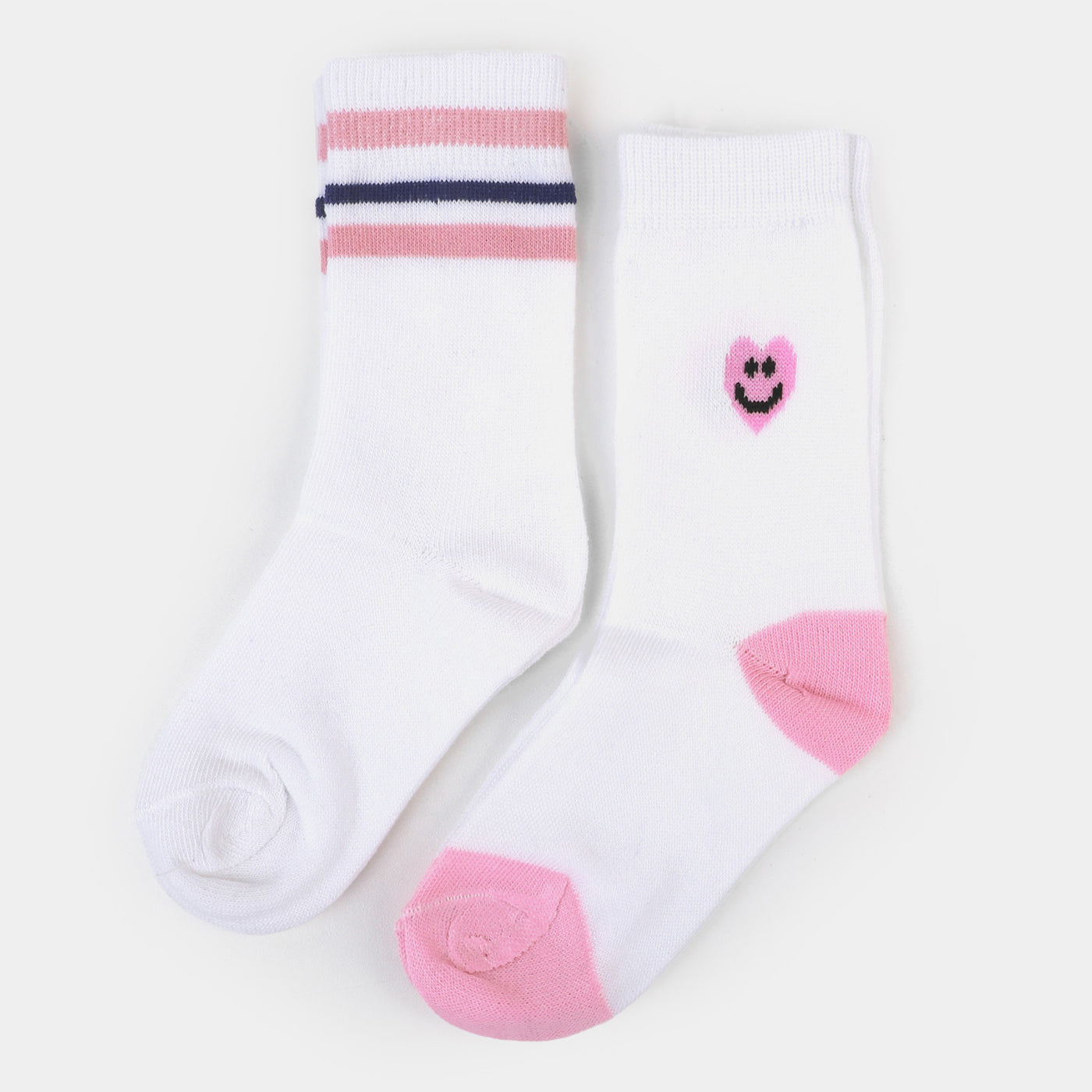 Girls Socks Heart - White