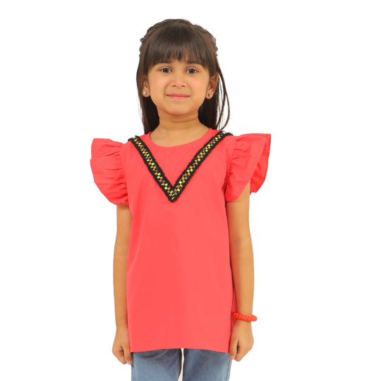 Girls Casual Top Necklace - Paradise Pink