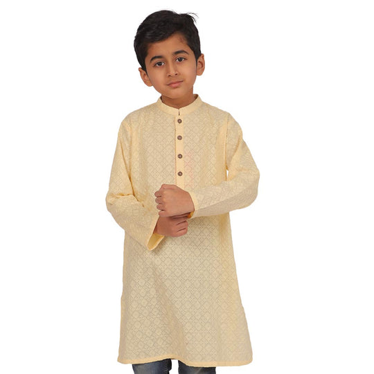 Boys Chicken Kurta - Yellow