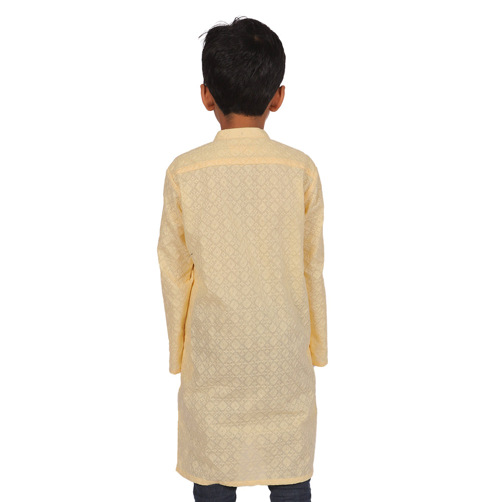 Boys Chicken Kurta - Yellow