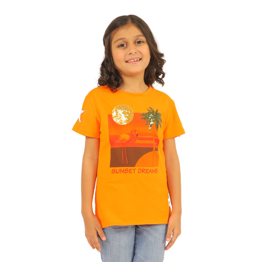 Girls T-Shirt Sunset Dream - ORANGE