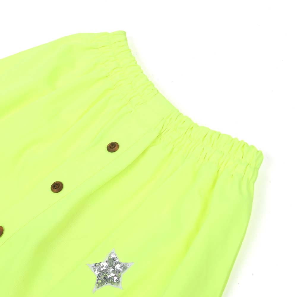 Girls Skirt Neon Star Applique - Neon Green