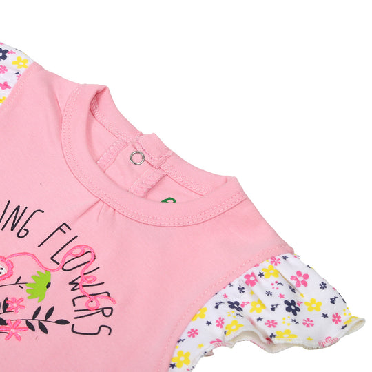 Infant Girls Romper Flower - Pink