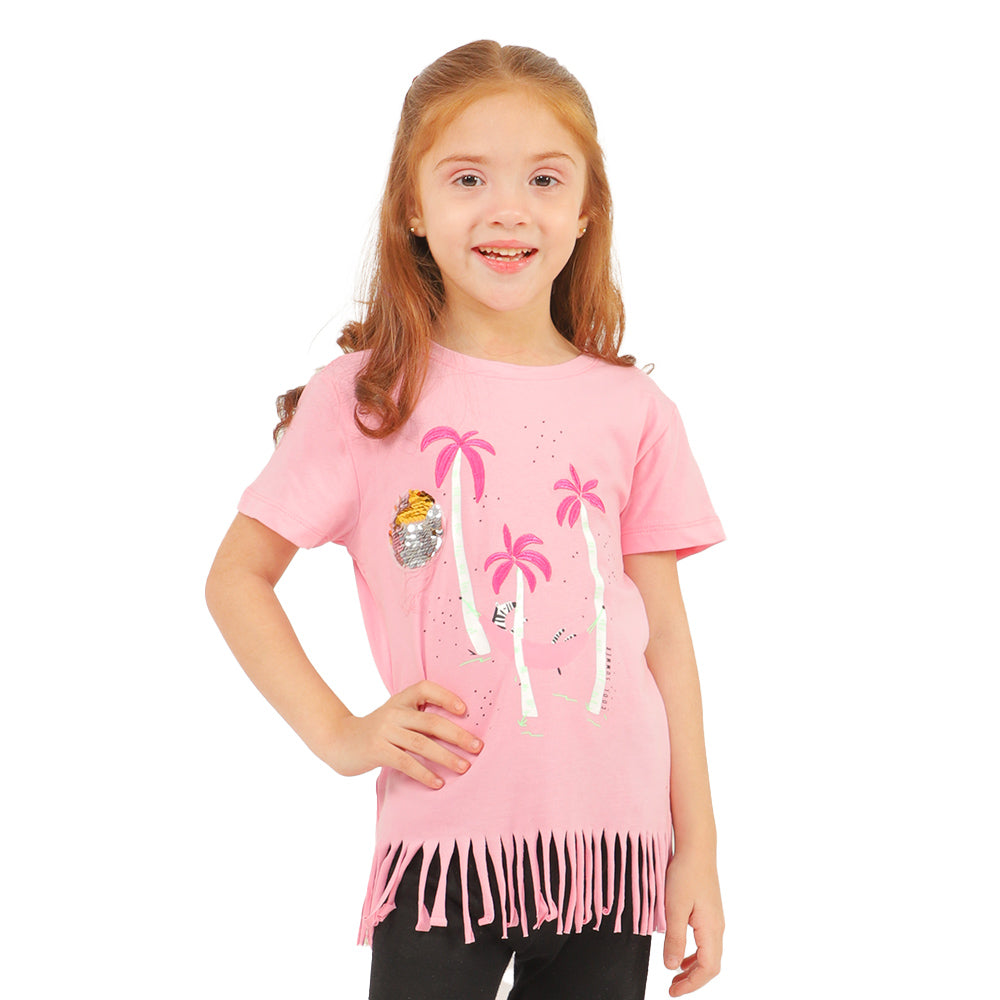 Girls T-Shirt Cool Summer - Candy Pink