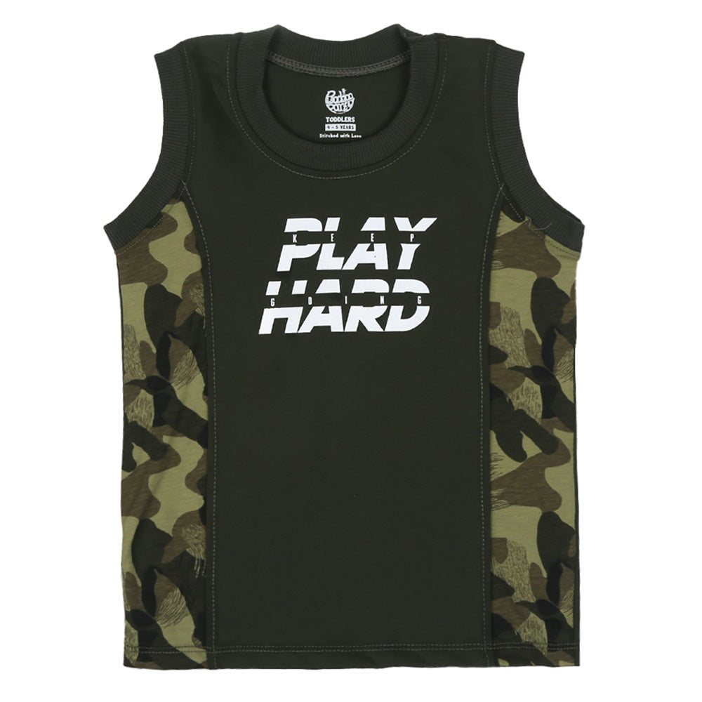 Boys Sando Play Hard - Olive