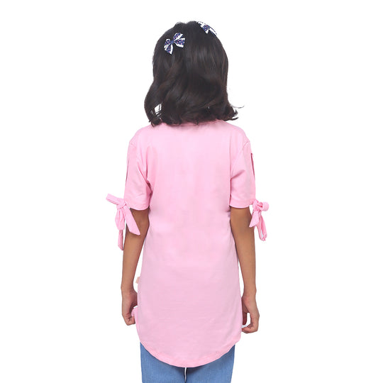 Girls T-Shirt H/S Applique - Pink A Boo