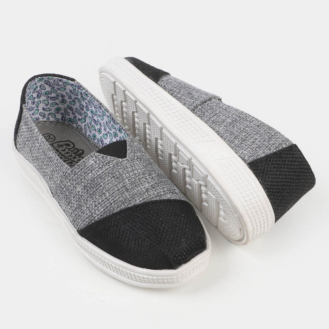 Boys Loafer Flat Shoes GF-1 - Grey/Black