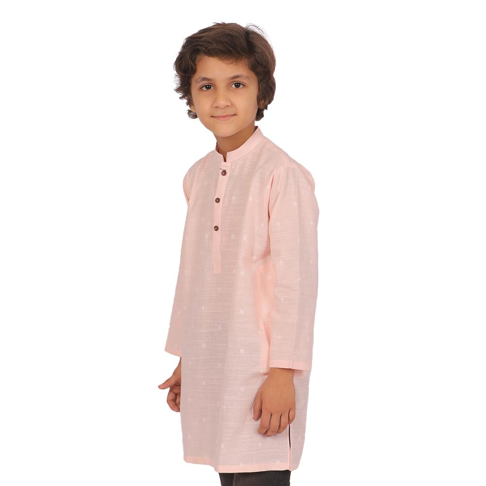 Boys Printed Kurta Victoria-Baby Pink