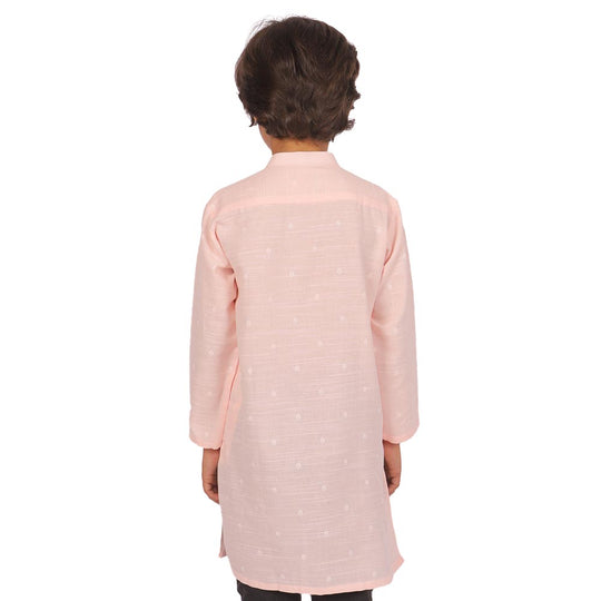 Boys Printed Kurta Victoria-Baby Pink