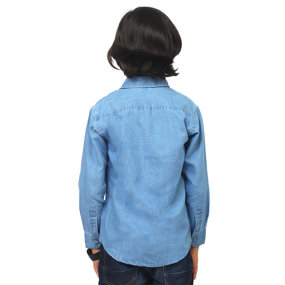 Boys Shirt Denim Summer - Ice Blue