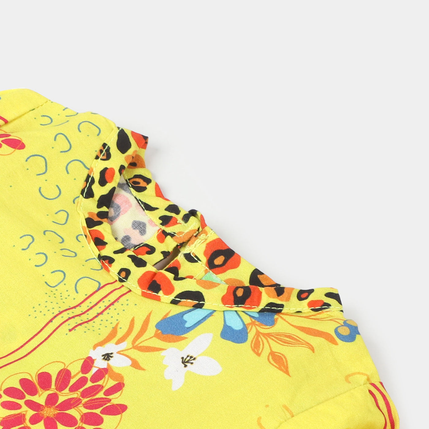 Infant Girls Digital Print Suit 2 Pcs Cheeta - Yellow