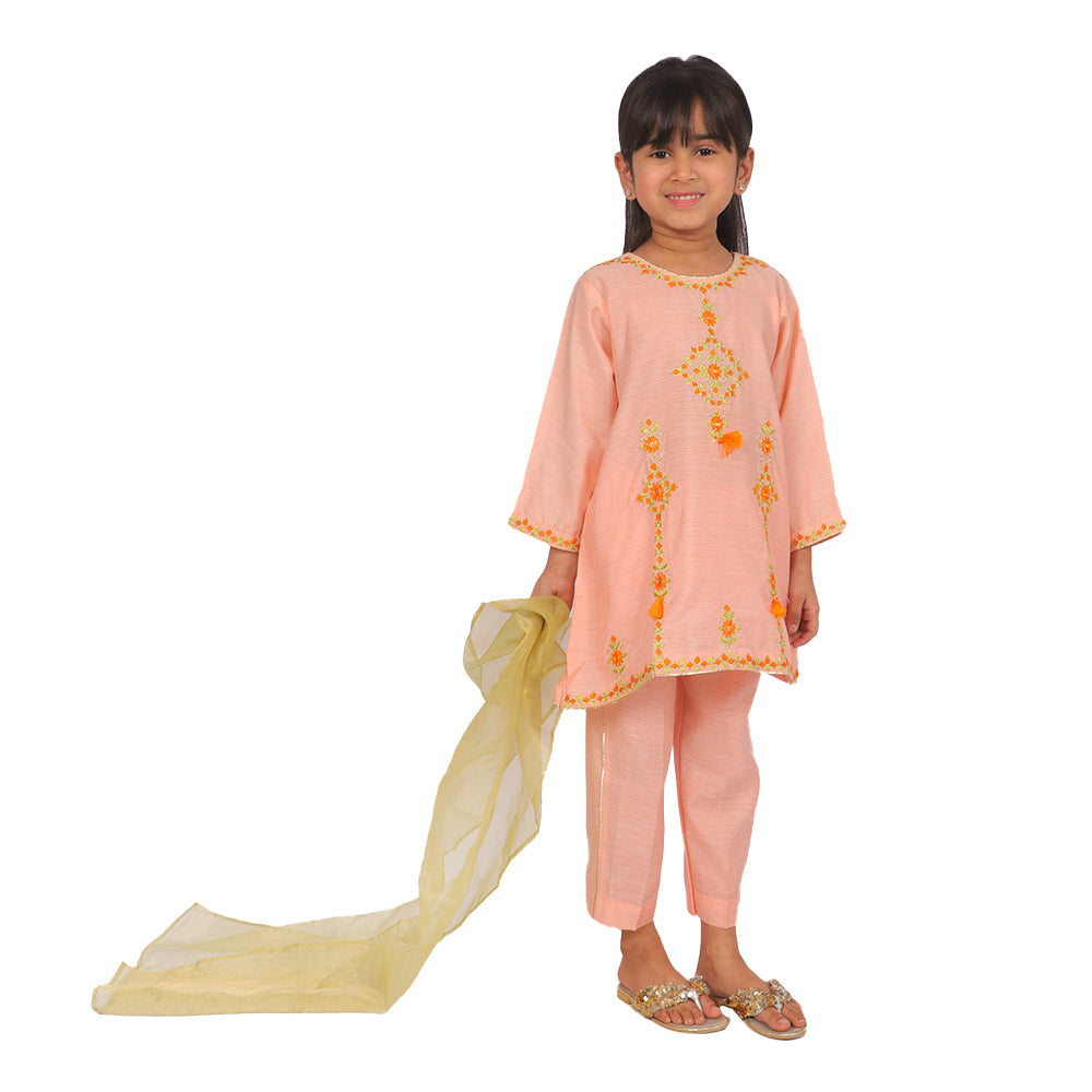 Fancy Girls 3Pcs Fancy Rangoli - Peach