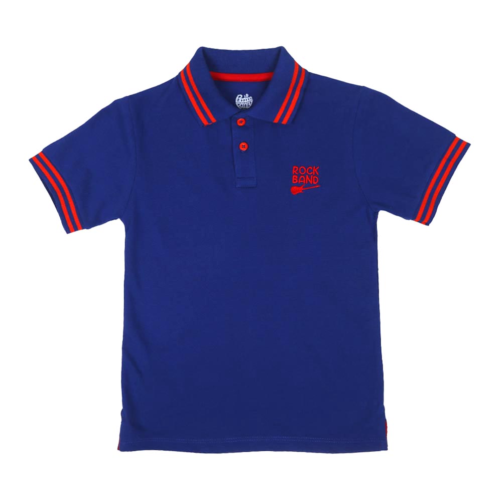 Boys Polo T-Shirt - Soda Blue