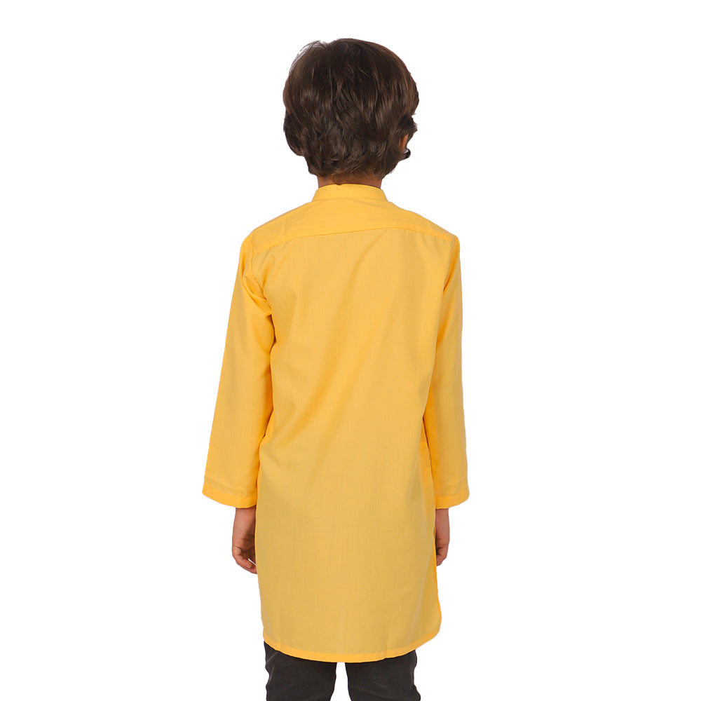 Boys Kurta Placket - Yellow