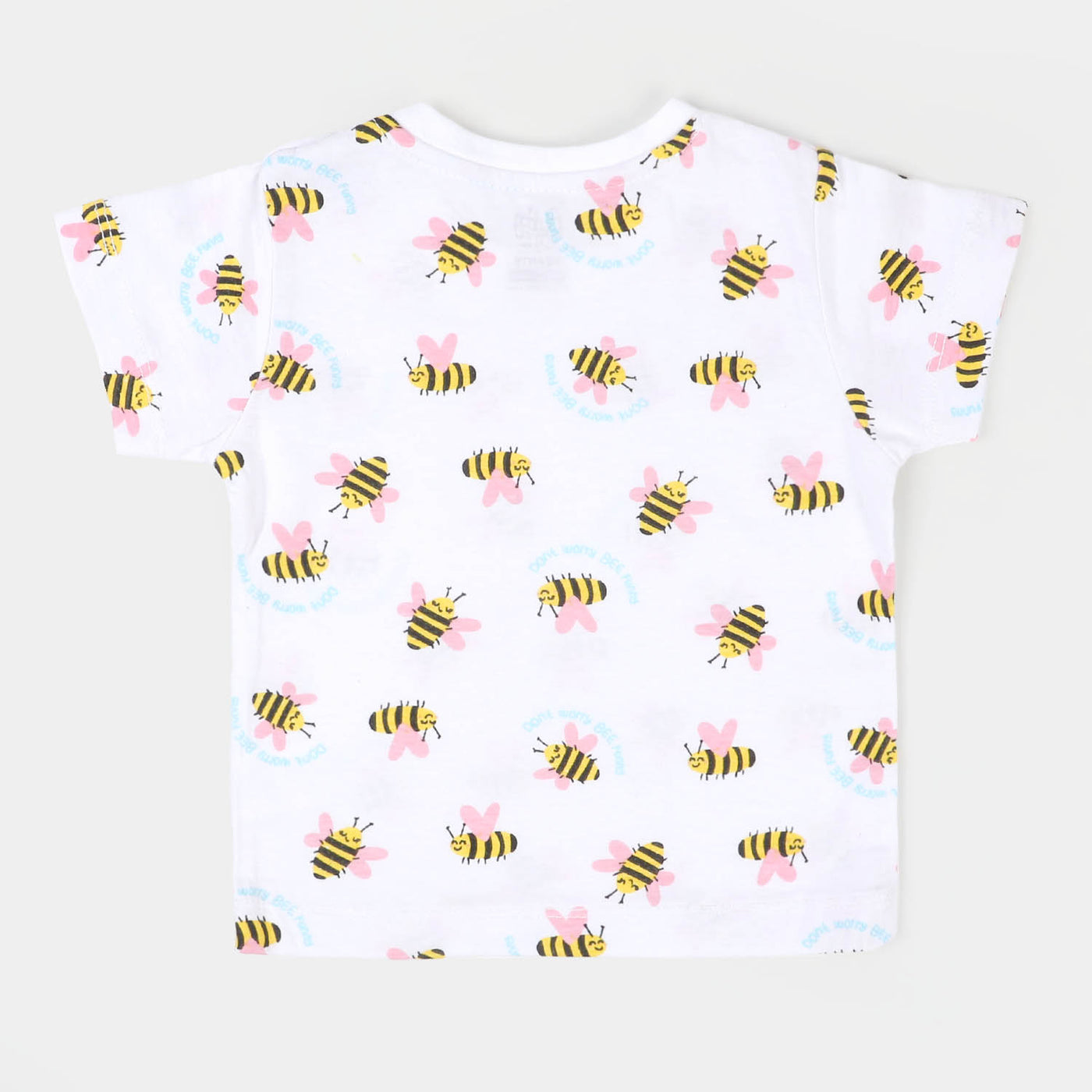 Infant Girls Cotton T-Shirt Bee - White