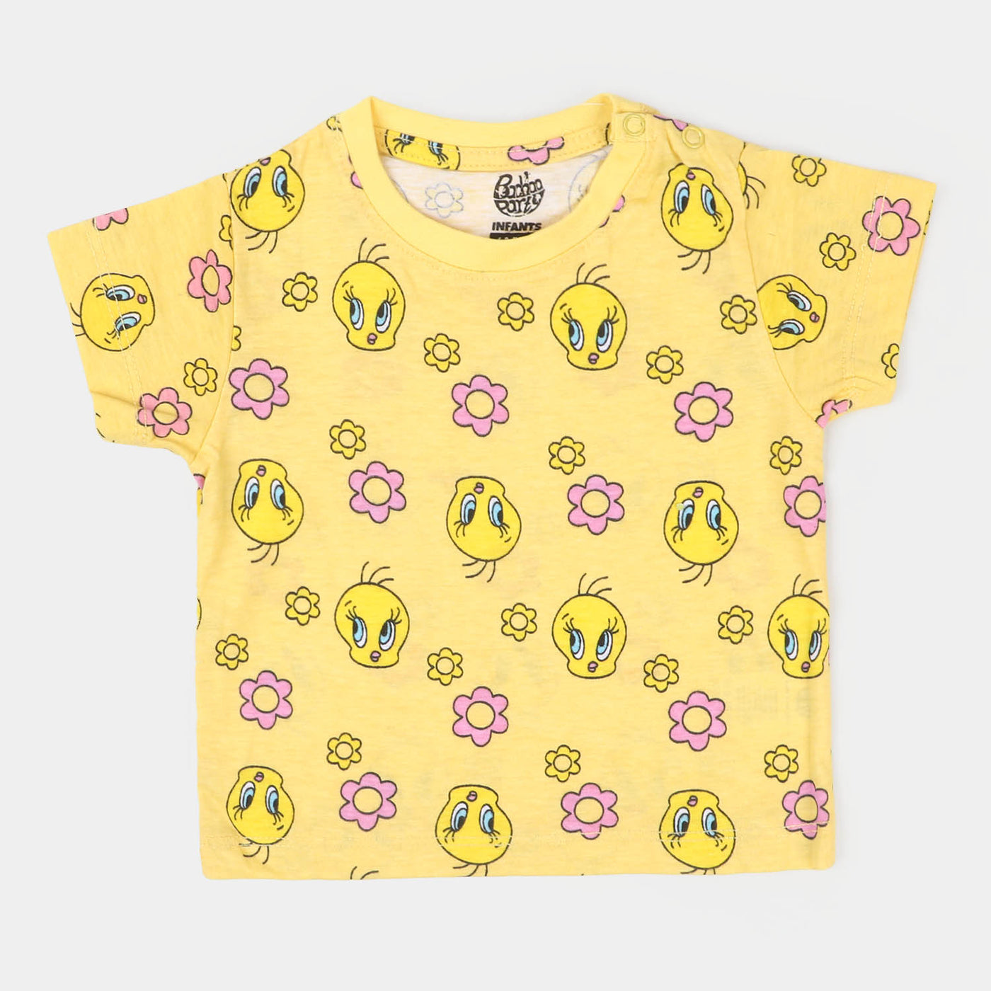 Infant Girls Cotton T-Shirt Character- Yellow