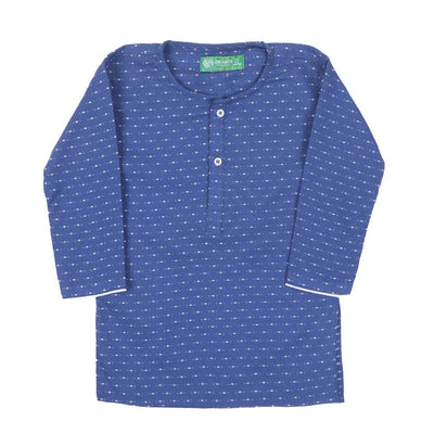 Infant Boys Kurta White Dots - Blue