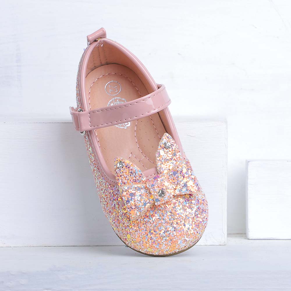 Shiny Glitter Pump For Girls - Pink